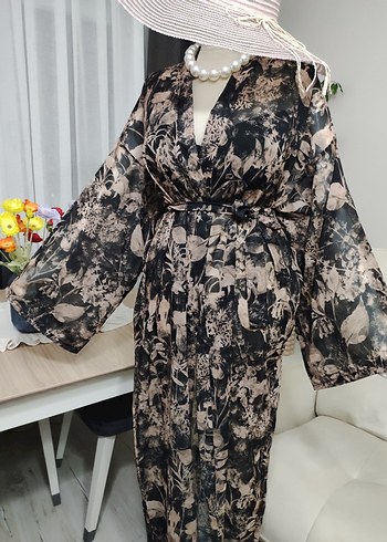 Uzun Bağcıklı Bohem Kadın Kimono - Görsel 5