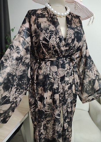 Uzun Bağcıklı Bohem Kadın Kimono - Görsel 8