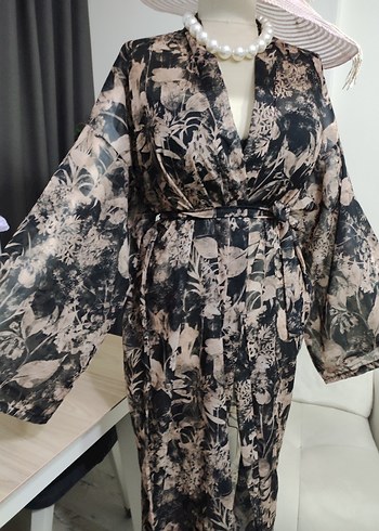 Uzun Bağcıklı Bohem Kadın Kimono - Görsel 4