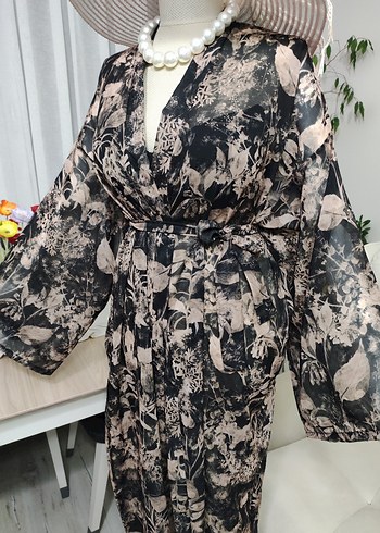 Uzun Bağcıklı Bohem Kadın Kimono - Görsel 10