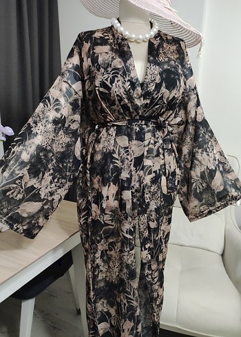 Uzun Bağcıklı Bohem Kadın Kimono - Görsel 7