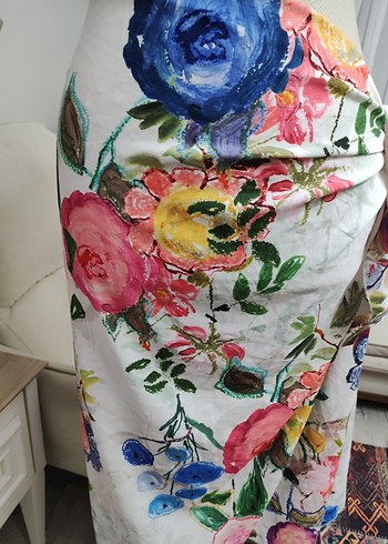 Çiçek Desenli Bohem Tarz Kadın Pareo - Görsel 4