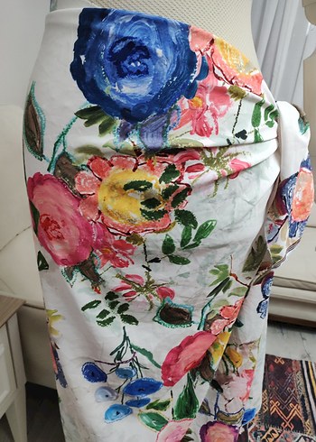 Çiçek Desenli Bohem Tarz Kadın Pareo - Görsel 5