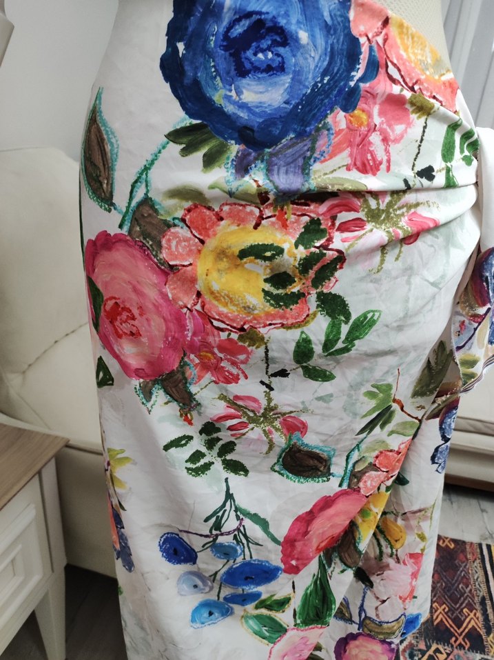 Çiçek Desenli Bohem Tarz Kadın Pareo - Görsel 4