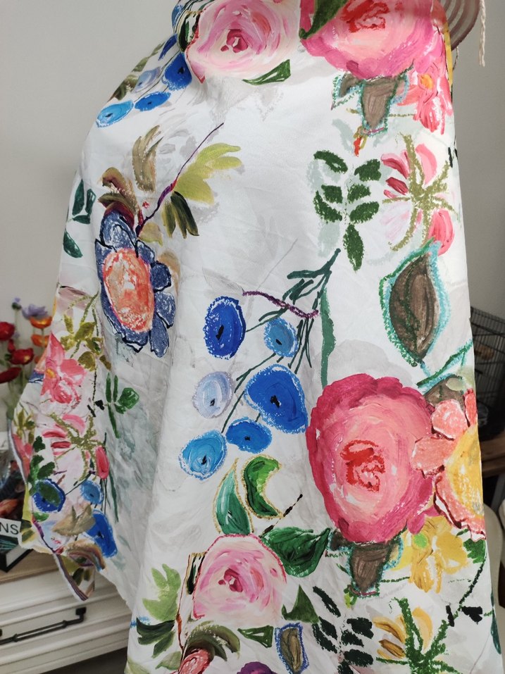 Çiçek Desenli Bohem Tarz Kadın Pareo - Görsel 3