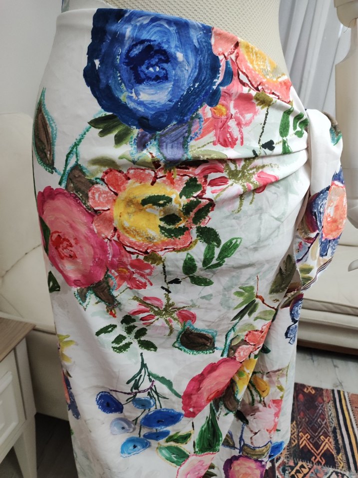 Çiçek Desenli Bohem Tarz Kadın Pareo - Görsel 5