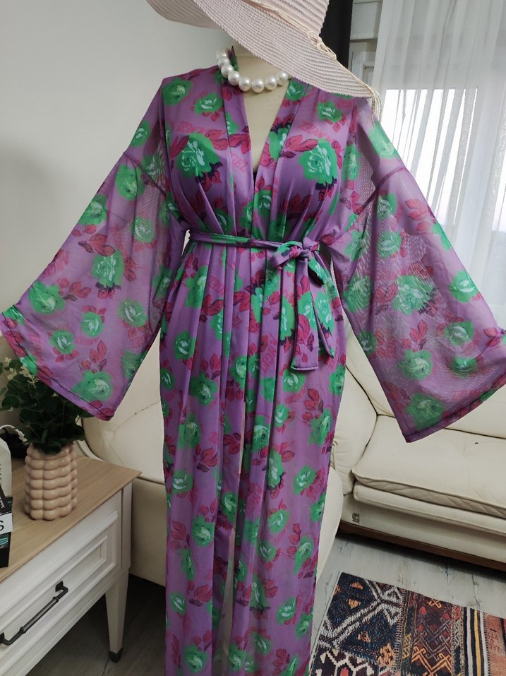 Bohem Mor Uzun Kadın pareo - Görsel 3