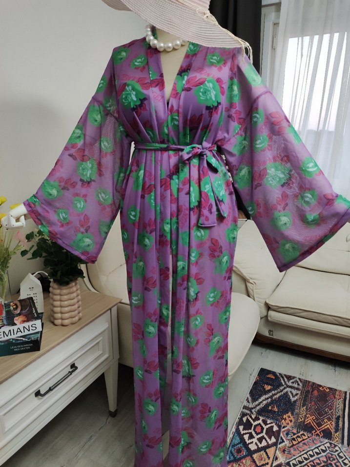 Bohem Mor Uzun Kadın pareo - Görsel 2