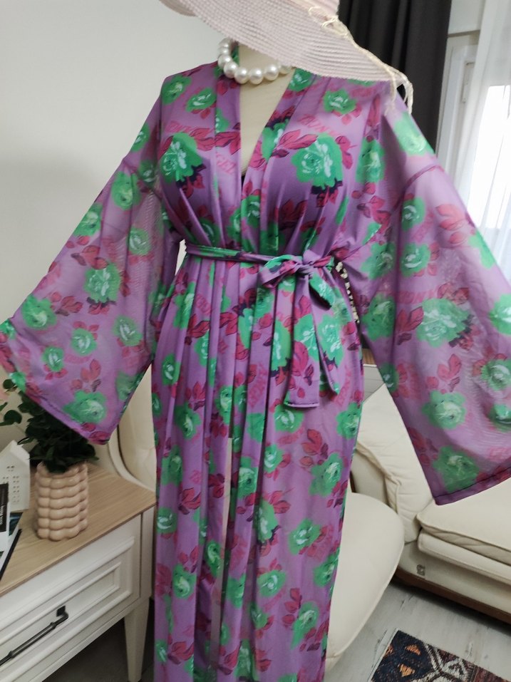 Bohem Mor Uzun Kadın pareo - Görsel 4