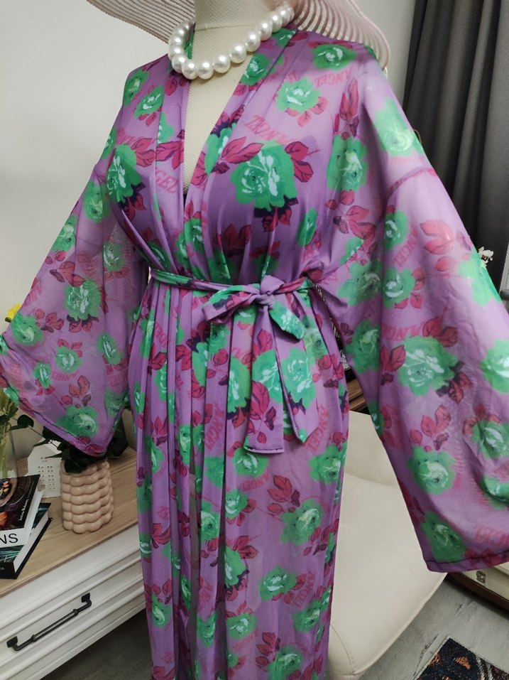 Bohem Mor Uzun Kadın pareo - Görsel 5