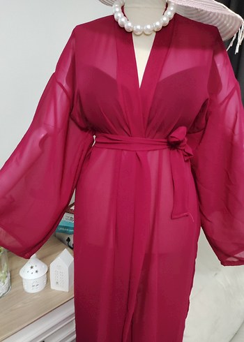 fuşya Bohem Uzun Kollu Pareo - Görsel 5