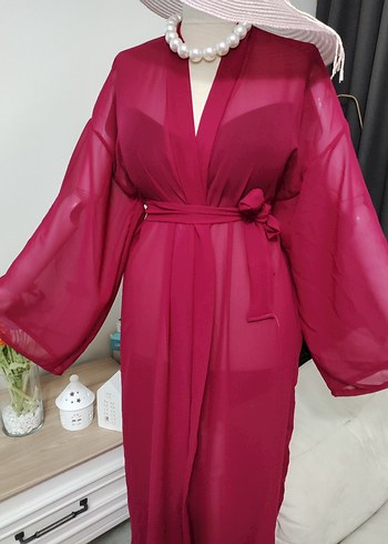 fuşya Bohem Uzun Kollu Pareo - Görsel 6