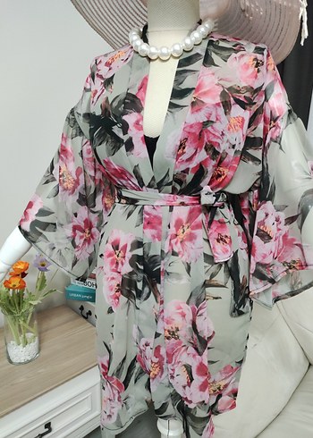 Çiçek Desenli Uzun Şifon Pareo - Görsel 8