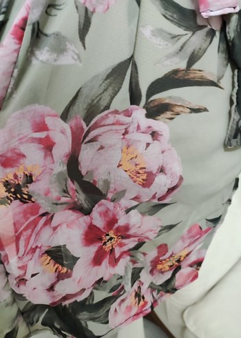 Çiçek Desenli Uzun Şifon Pareo - Görsel 10