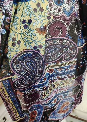 tül kumaş Renkli Bohem Pareo - Görsel 10