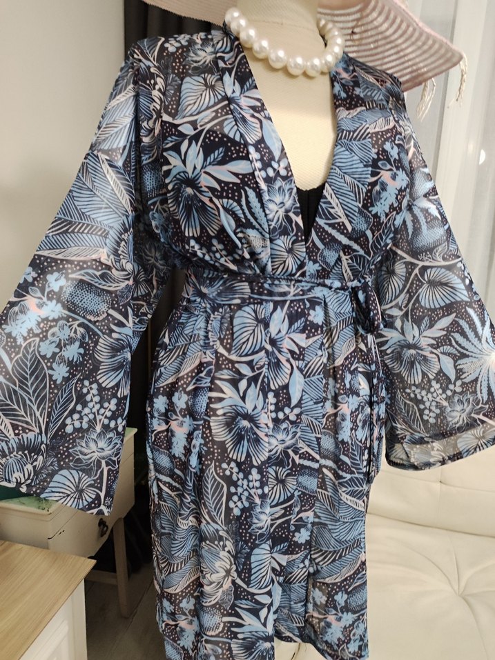 Bohem Tarzı Midi Pareo Şal Desenli tül kumaş - Görsel 5