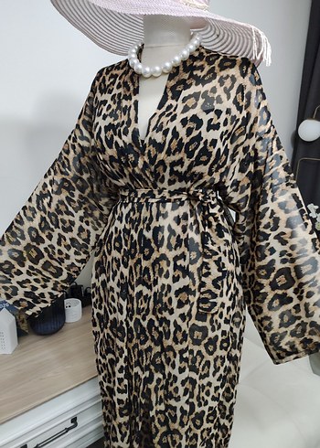 Bohem Leopar Desenli Uzun Kadın pareo - Görsel 11