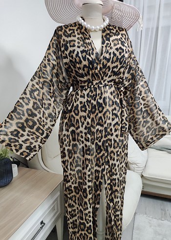 Bohem Leopar Desenli Uzun Kadın pareo - Görsel 3