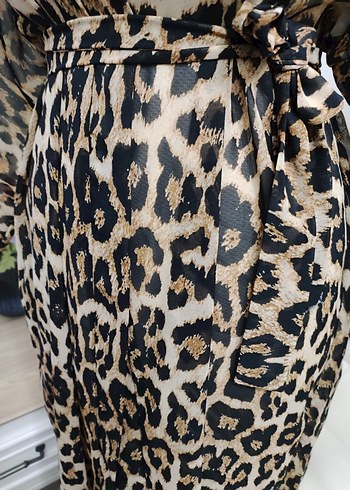 Bohem Leopar Desenli Uzun Kadın pareo - Görsel 12