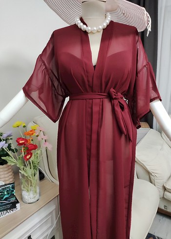 Bohem Bordo Uzun Kadın pareo - Görsel 3