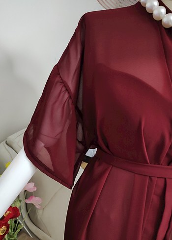 Bohem Bordo Uzun Kadın pareo - Görsel 10