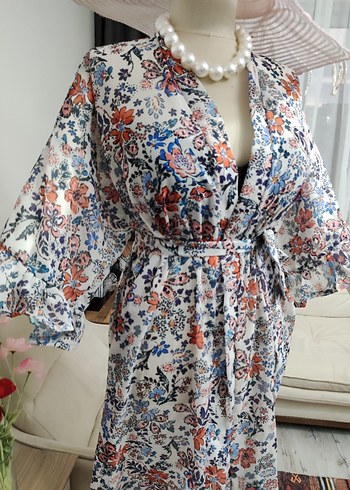 Çiçek Desenli Uzun Bohem pareo - Görsel 8