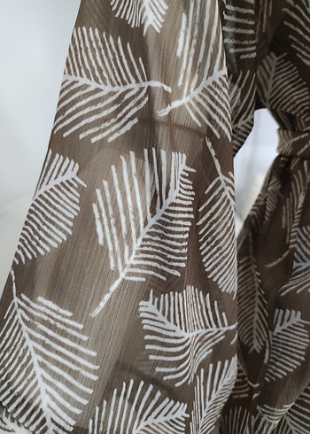 Bohem Tarzı Uzun Kahverengi Çiçekli Kadın pareo - Görsel 10