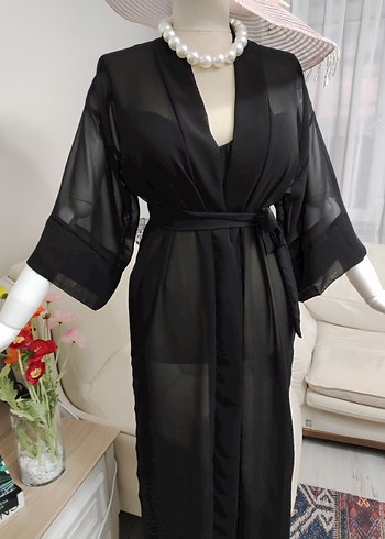 Uzun Siyah Bohem Kadın pareo - Görsel 9