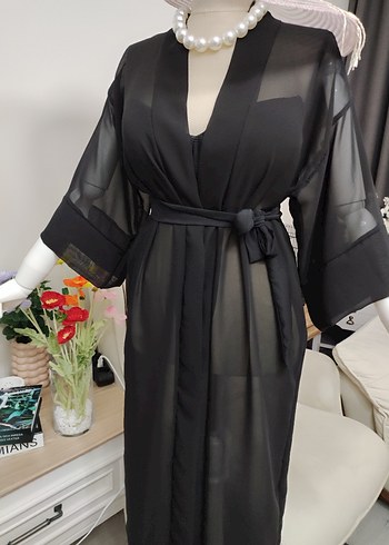 Uzun Siyah Bohem Kadın pareo - Görsel 7