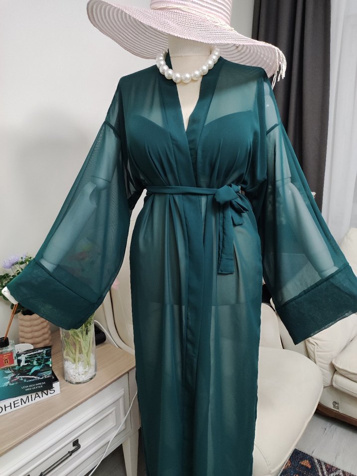 Uzun Yeşil Bohem Kadın pareo - Görsel 2