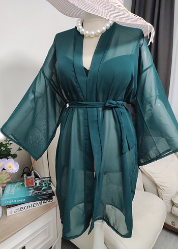 Yeşil Transparan Uzun Bohem Pareo - Görsel 5