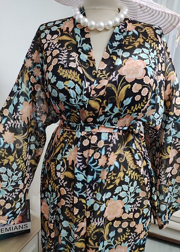 Çiçek Desenli Uzun Bohem Kadın pareo - Görsel 10