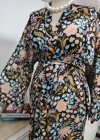 Çiçek Desenli Uzun Bohem Kadın pareo - Görsel 9