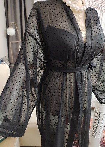 Uzun Siyah Bohem Kadın pareo - Görsel 11