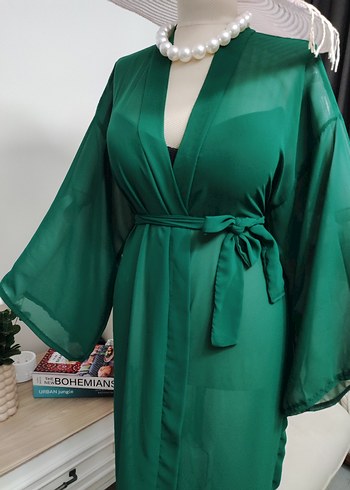 Uzun Yeşil Bohem Pareo - Görsel 7