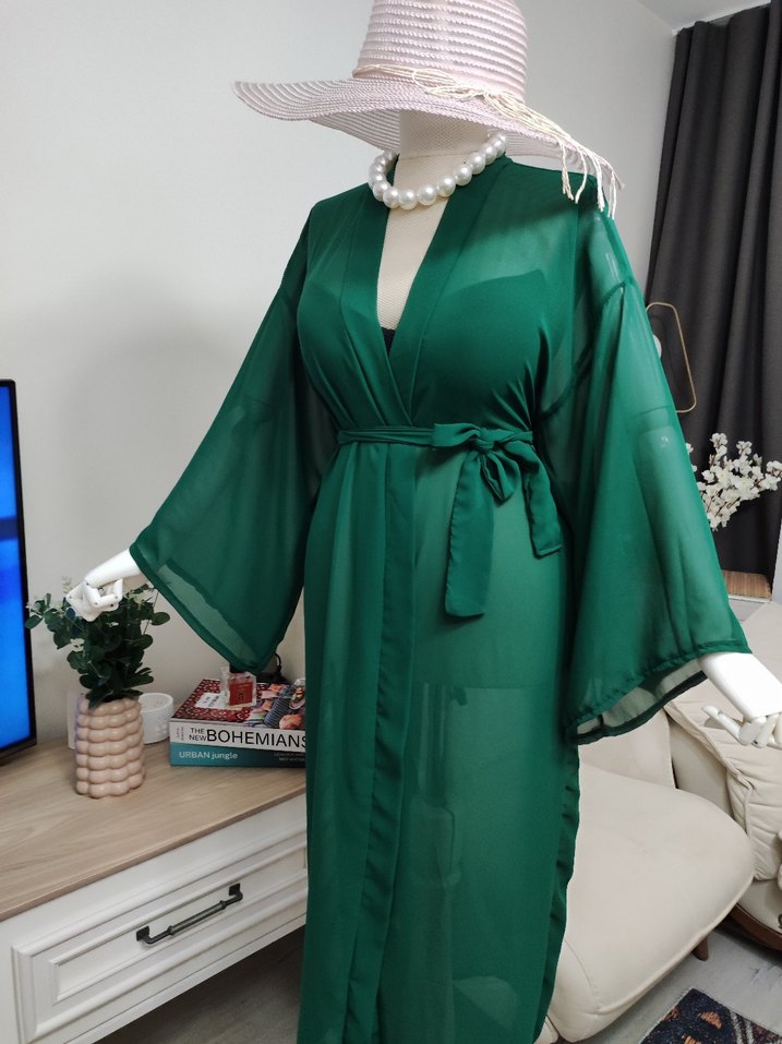 Uzun Yeşil Bohem Pareo - Görsel 2