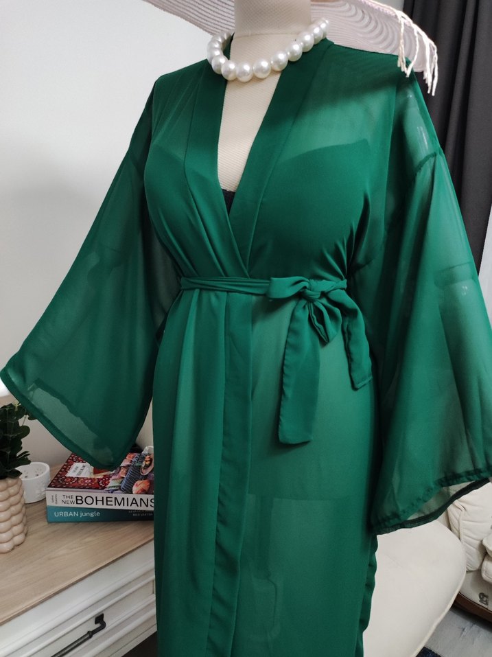 Uzun Yeşil Bohem Pareo - Görsel 4