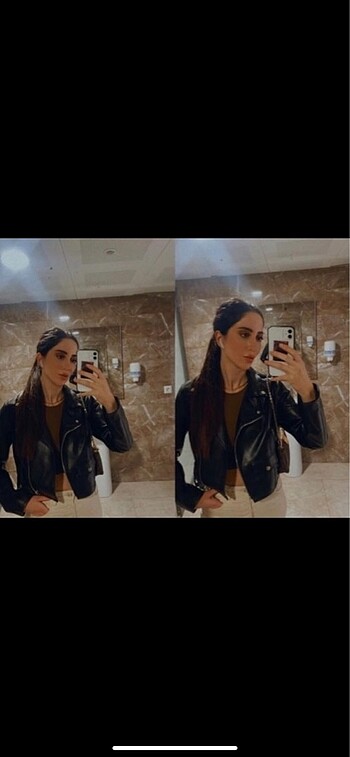 Bershka deri ceket - Görsel 2