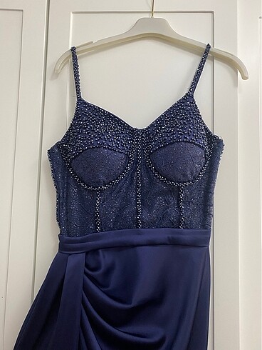 Lacivert taşlı abiye - Görsel 2