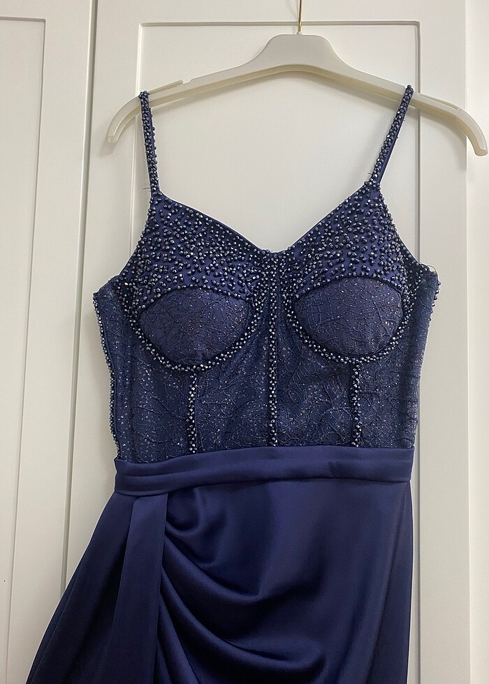 Lacivert taşlı abiye - Görsel 2