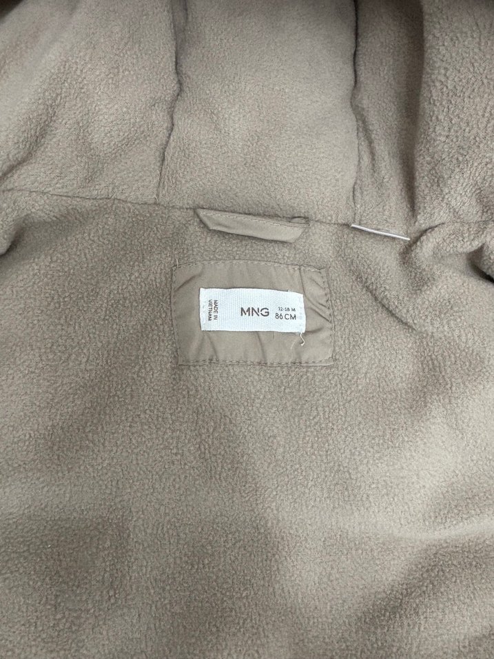 Kürklü Kapüşonlu  Bej Mont - Görsel 3