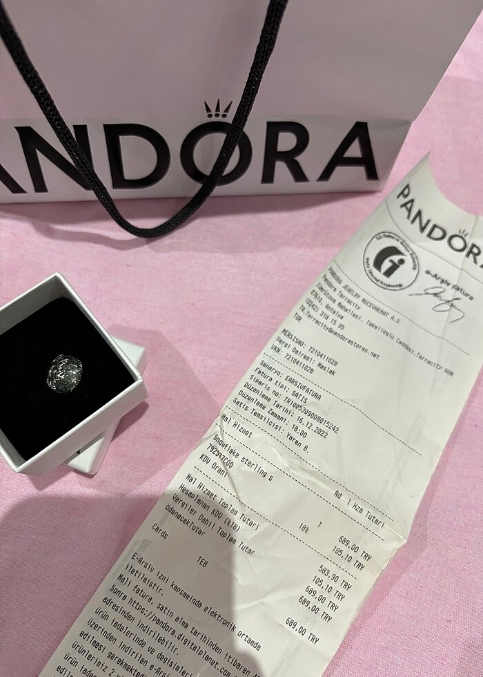 Pandora Buz Mavisi Kar Tanesi Charm - Görsel 4