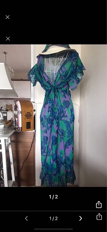 Kapşonlu fırfırlı kimono