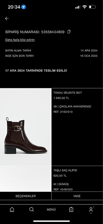 Zara Zara tokalı bot