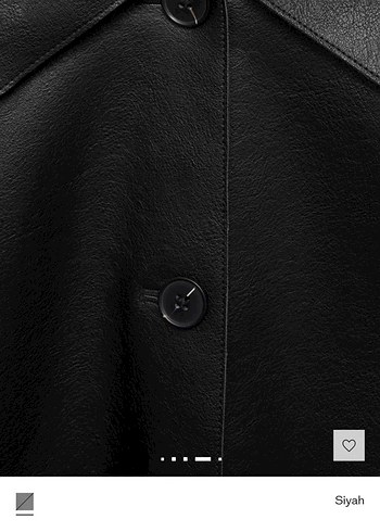 Düğmeli Siyah Midi Deri Ceket - Görsel 3