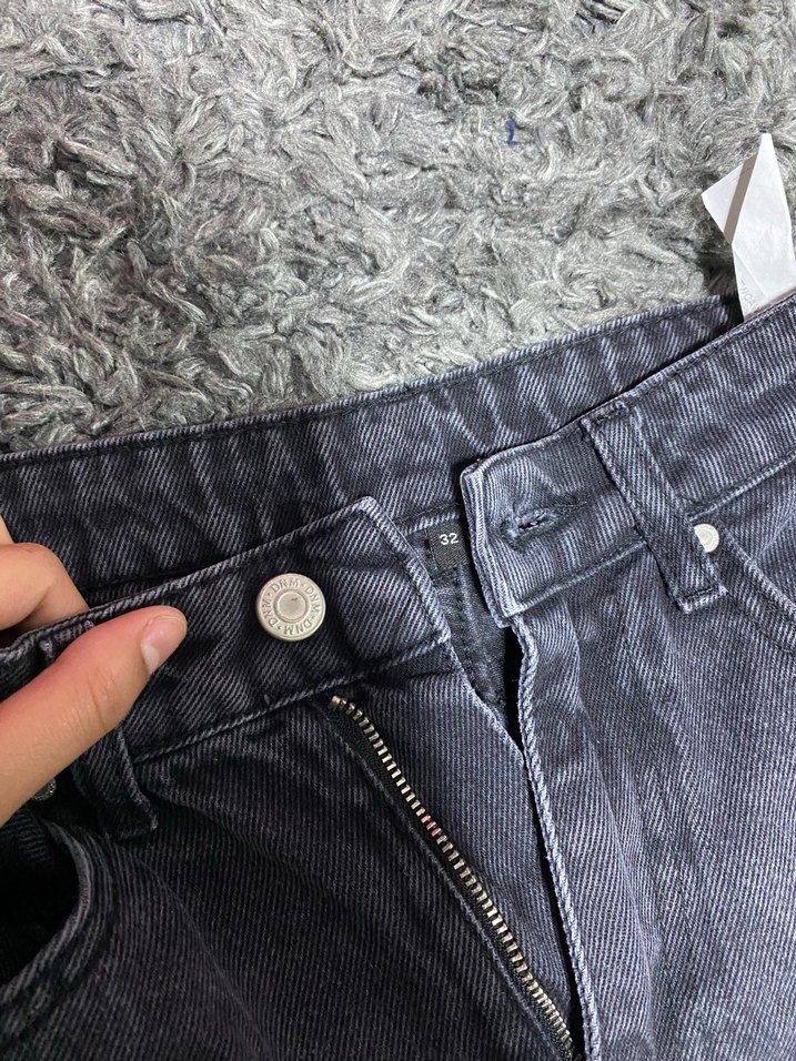 Gri eskitme Desenli Kadın Bol Kot Pantolon — görsel 3/4
