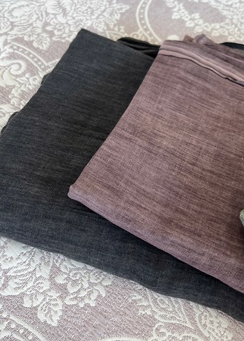 Kahverengi Keten Bohem Drapeli Kadın Şal - Görsel 2