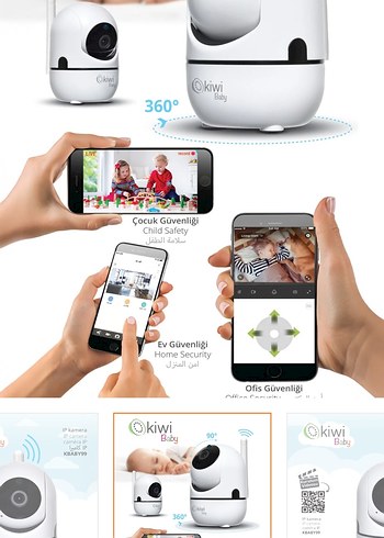 Kiwi Baby Beyaz Bebek Kamerası - Görsel 2