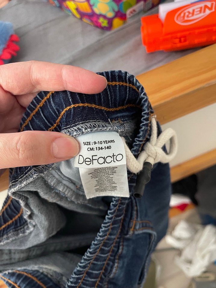 Erkek Çocuk Parlak Mavi Bol Kesim Kot Pantolon - Görsel 4