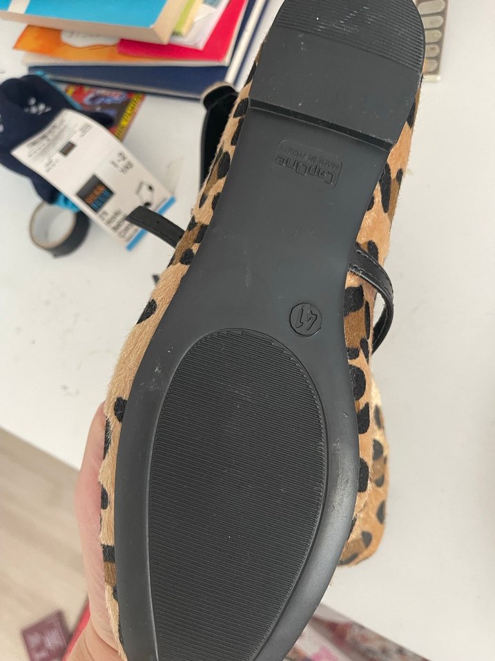 Kahverengi Leopar Desenli Tüylü Kadın Babet - Görsel 3